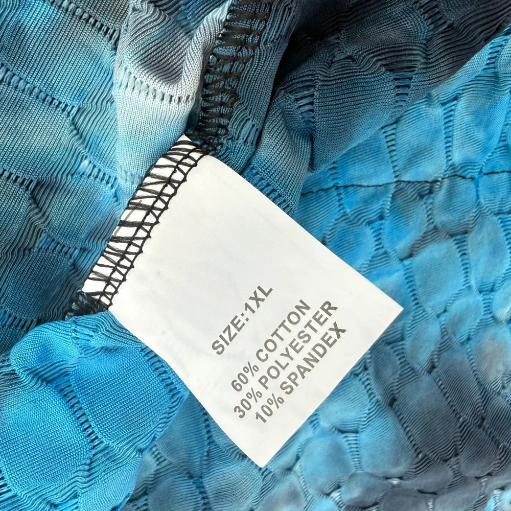 RICH & ROGUE NEW 1XL Tracksuit Lot Blue Black Tie Dye Honeycomb Textured Active